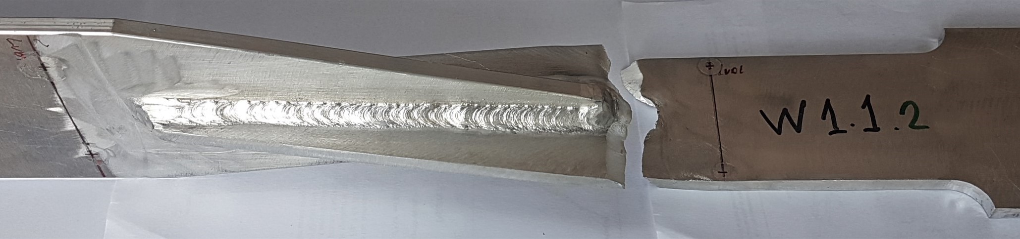 Failed specimen (bearing failure and longitudinally welded variant 1)
